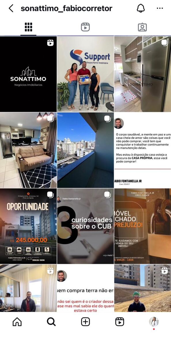 Perfil @sonattimo_fabiocorretor antes